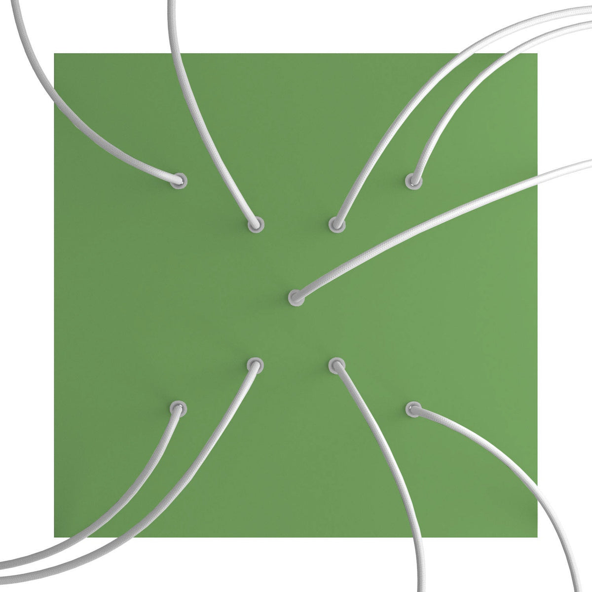 Rosone XXL Rose-One quadrato, 400 mm con 9 fori a X e 4 fori laterali - Verde prato Bianco