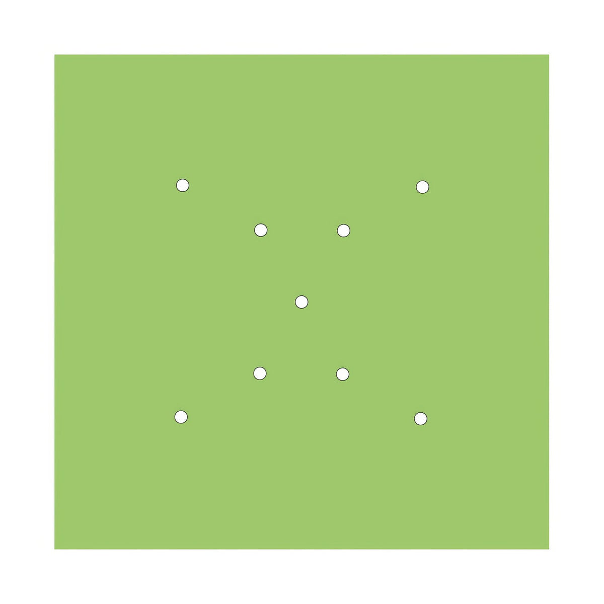 Rosone XXL Rose-One quadrato, 400 mm con 9 fori a X e 4 fori laterali - Verde prato Bianco