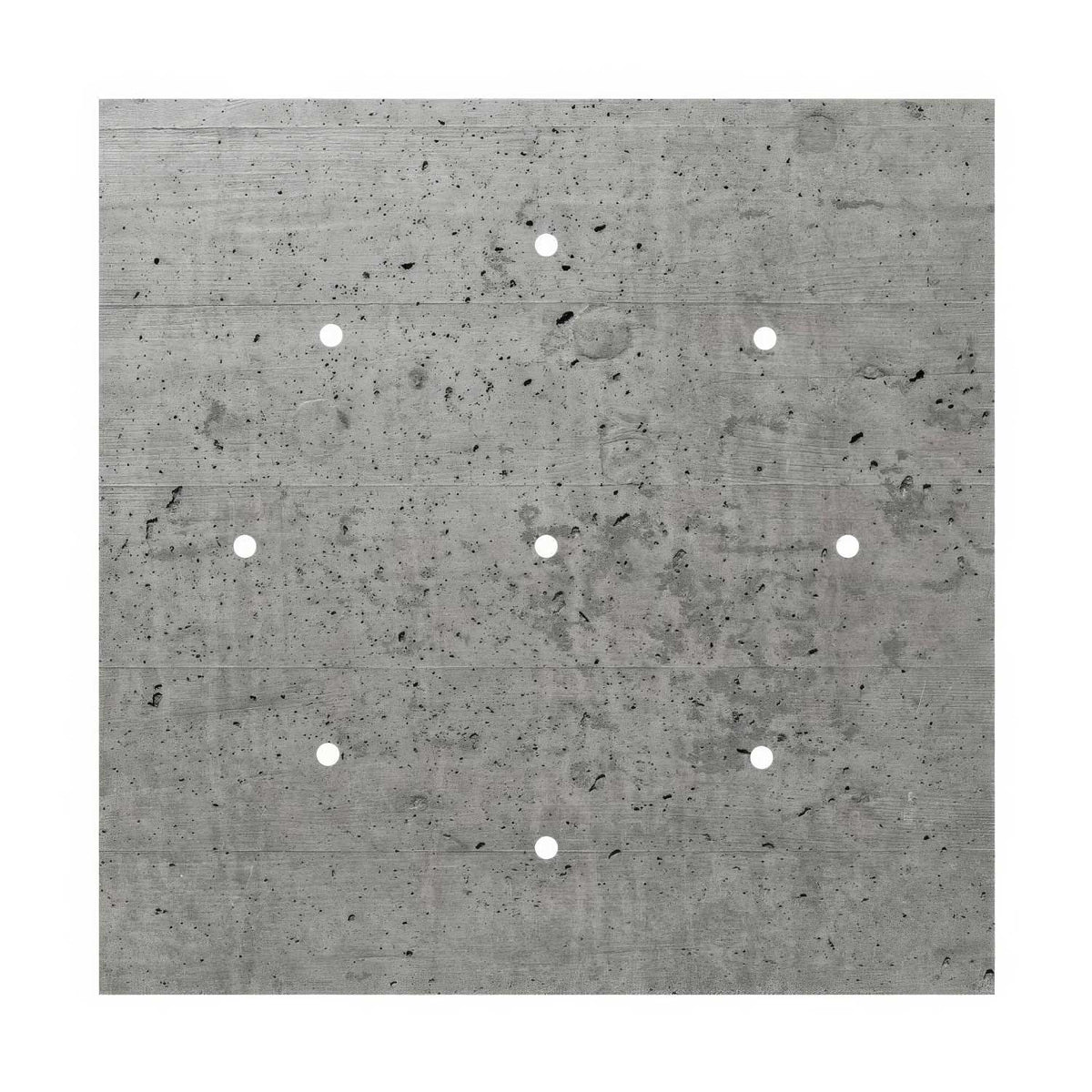 Rosone XXL Rose-One quadrato, 400 mm con 9 fori e 4 fori laterali - Cemento Bianco