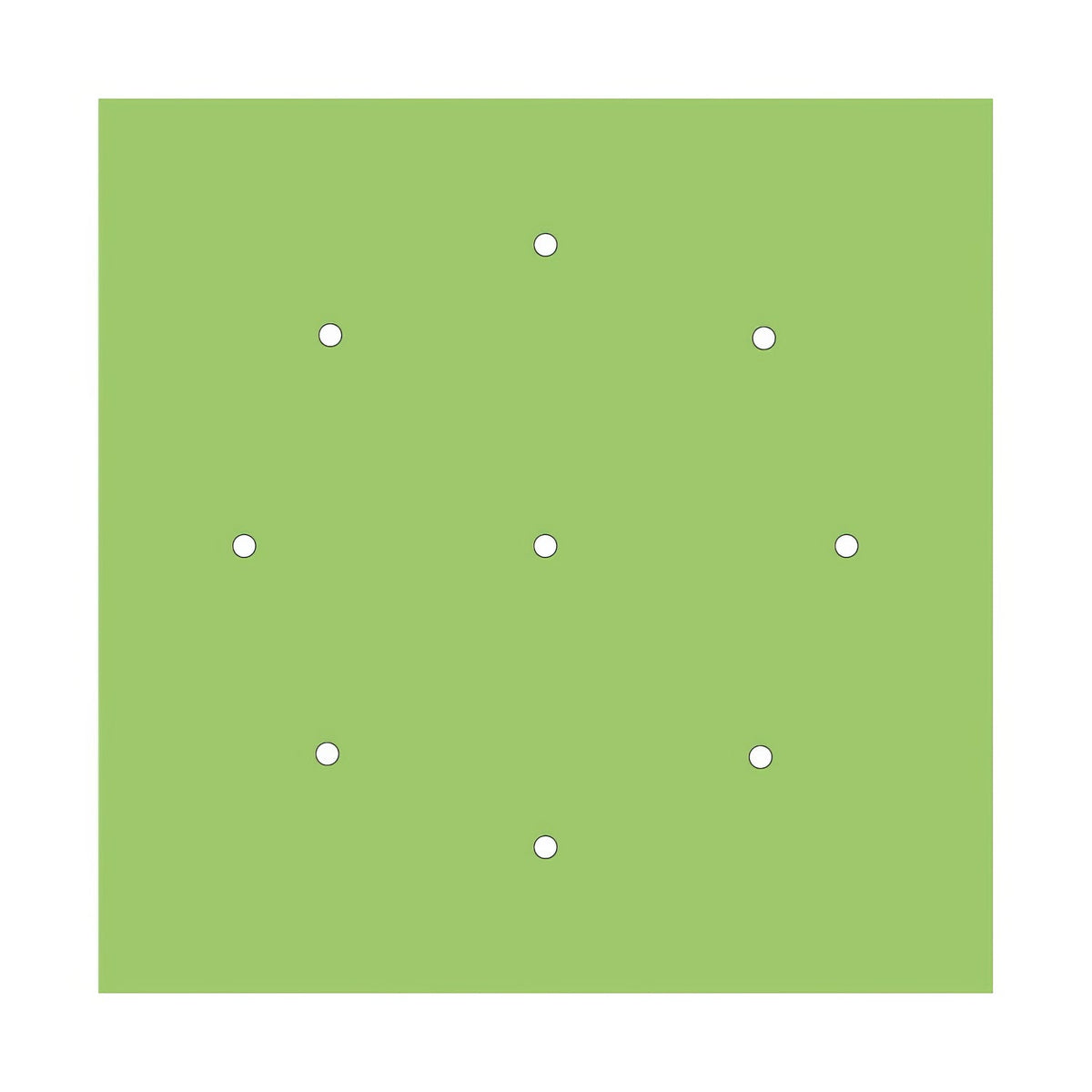 Rosone XXL Rose-One quadrato, 400 mm con 9 fori e 4 fori laterali - Verde prato Bianco
