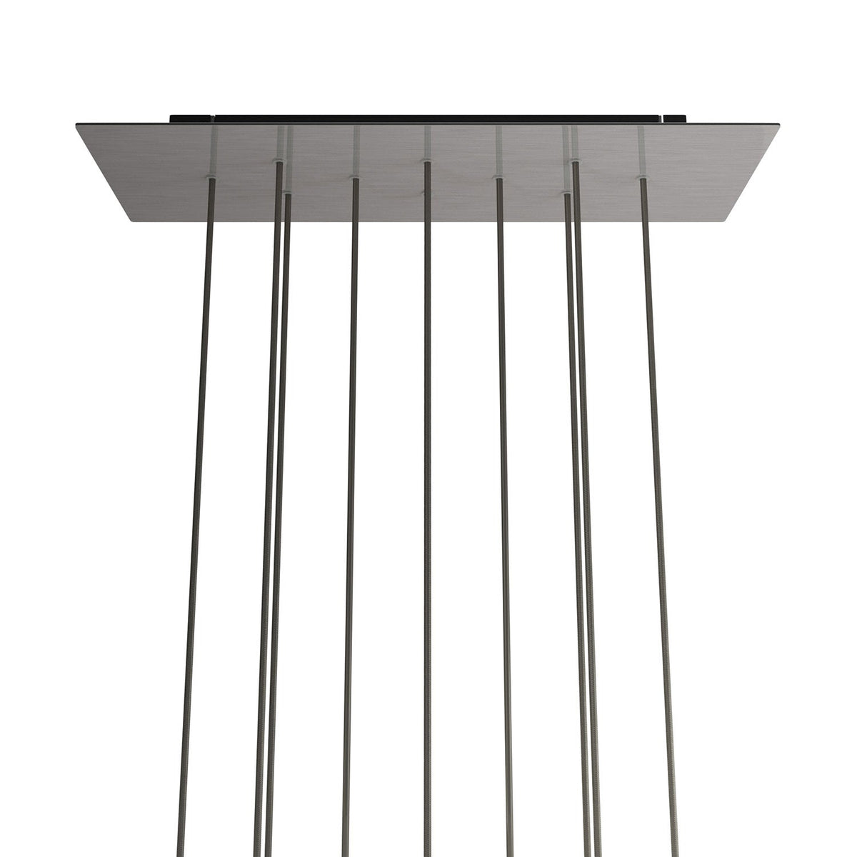 Rosone XXL Rose-One rettangolare a 10 fori e 6 fori laterali, dimensioni 675 x 225 mm - Dibond Acciaio satinato Nero