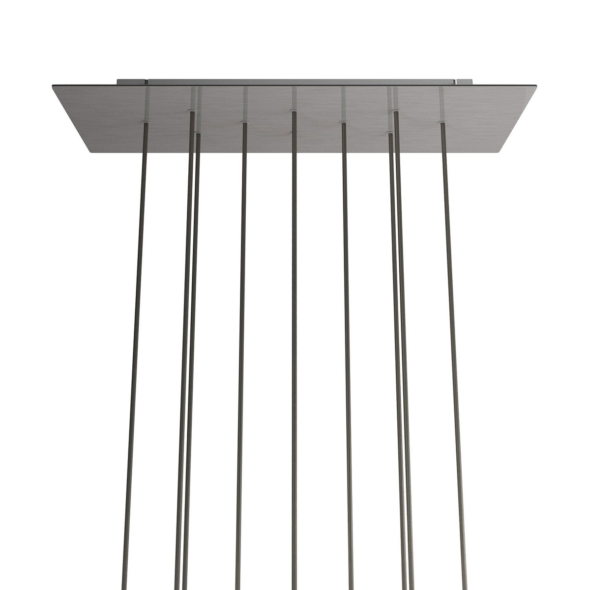Rosone XXL Rose-One rettangolare a 10 fori e 6 fori laterali, dimensioni 675 x 225 mm - Dibond Acciaio satinato Bianco