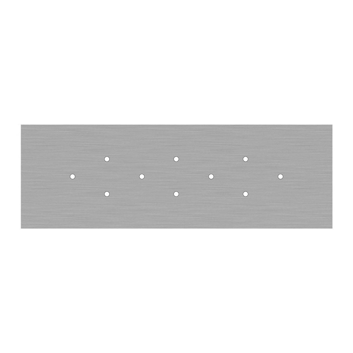 Rosone XXL Rose-One rettangolare a 10 fori e 6 fori laterali, dimensioni 675 x 225 mm - Dibond Acciaio satinato Bianco