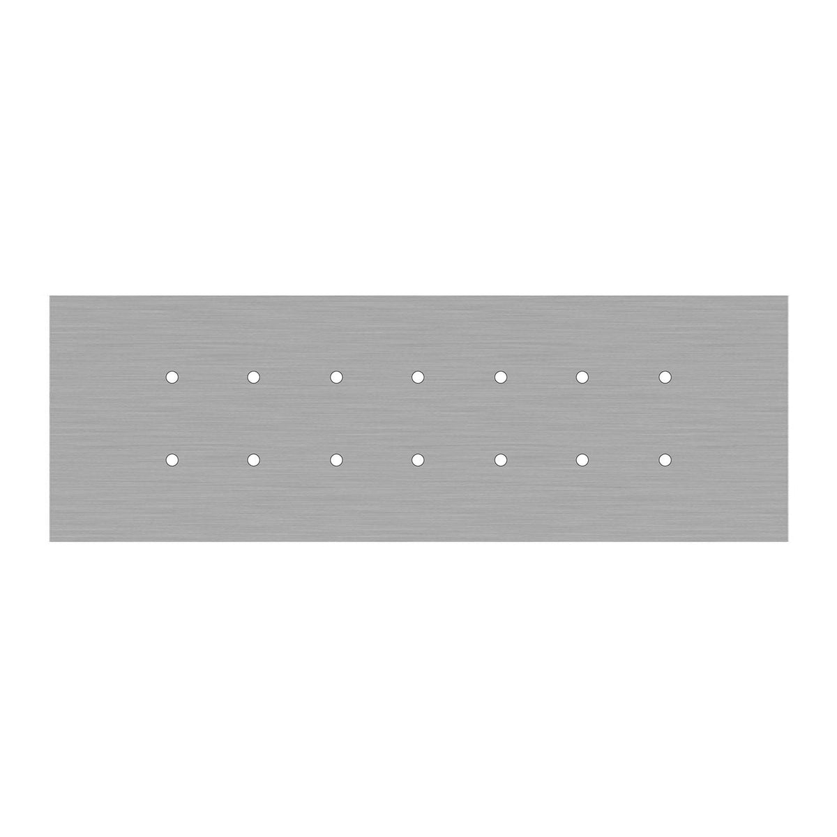 Rosone XXL Rose-One rettangolare a 14 fori e 6 fori laterali, dimensioni 675 x 225 mm - Dibond Acciaio satinato Bianco