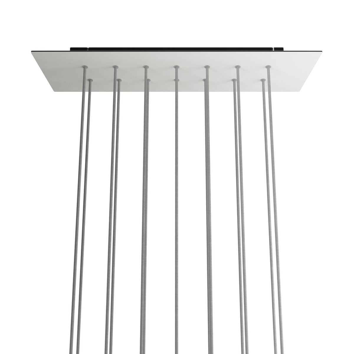 Rosone XXL Rose-One rettangolare a 14 fori e 6 fori laterali, dimensioni 675 x 225 mm - Dibond Bianco opaco Nero