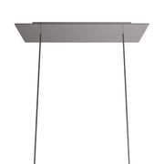 Rosone XXL Rose-One rettangolare a 2 fori e 6 fori laterali, dimensioni 675 x 225 mm - Dibond Acciaio satinato Bianco