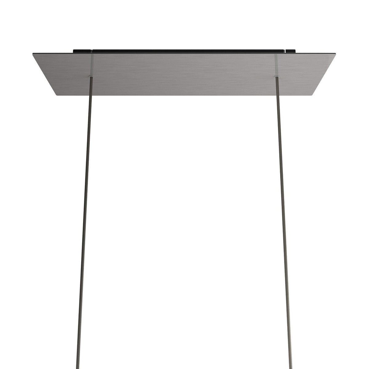 Rosone XXL Rose-One rettangolare a 2 fori e 6 fori laterali, dimensioni 675 x 225 mm - Dibond Acciaio satinato Nero