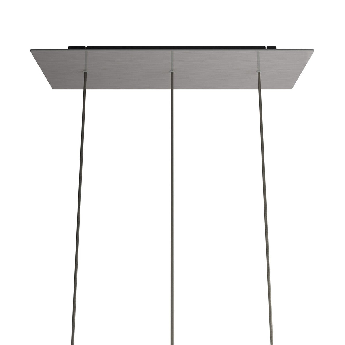 Rosone XXL Rose-One rettangolare a 3 fori in linea e 6 fori laterali, dimensioni 675 x 225 mm - Dibond Acciaio satinato Nero
