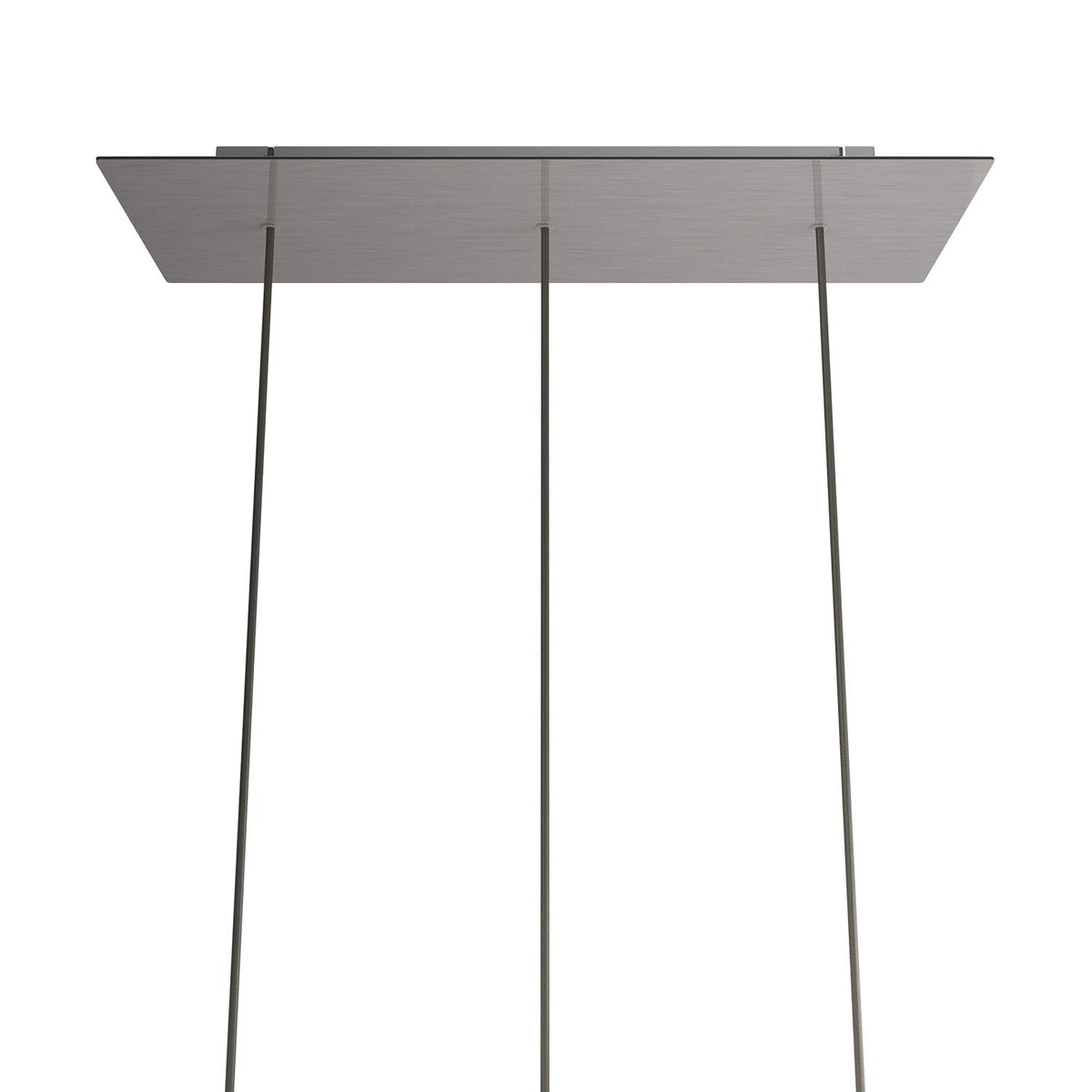 Rosone XXL Rose-One rettangolare a 3 fori in linea e 6 fori laterali, dimensioni 675 x 225 mm - Dibond Acciaio satinato Bianco