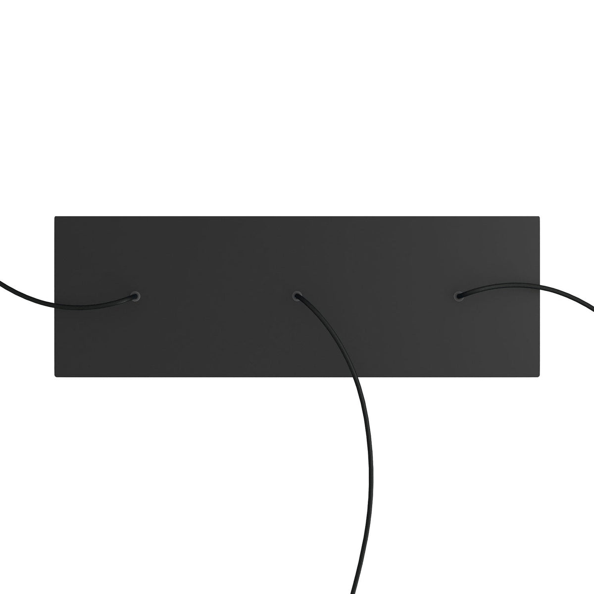 Rosone XXL Rose-One rettangolare a 3 fori in linea e 6 fori laterali, dimensioni 675 x 225 mm - Dibond Nero opaco Bianco
