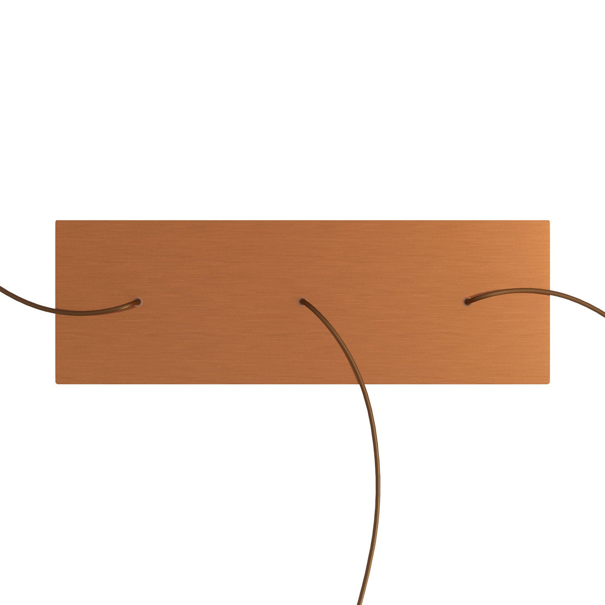 Rosone XXL Rose-One rettangolare a 3 fori in linea e 6 fori laterali, dimensioni 675 x 225 mm - Dibond Rame satinato Bianco