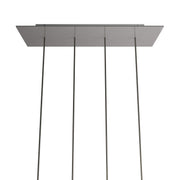Rosone XXL Rose-One rettangolare a 4 fori in linea e 6 fori laterali, dimensioni 675 x 225 mm - Dibond Acciaio satinato Bianco