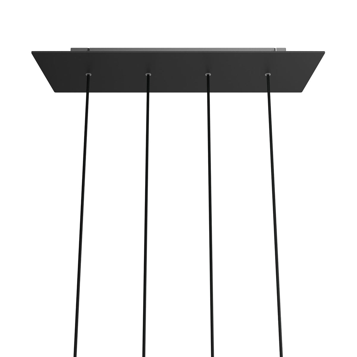 Rosone XXL Rose-One rettangolare a 4 fori in linea e 6 fori laterali, dimensioni 675 x 225 mm - Dibond Nero opaco Bianco