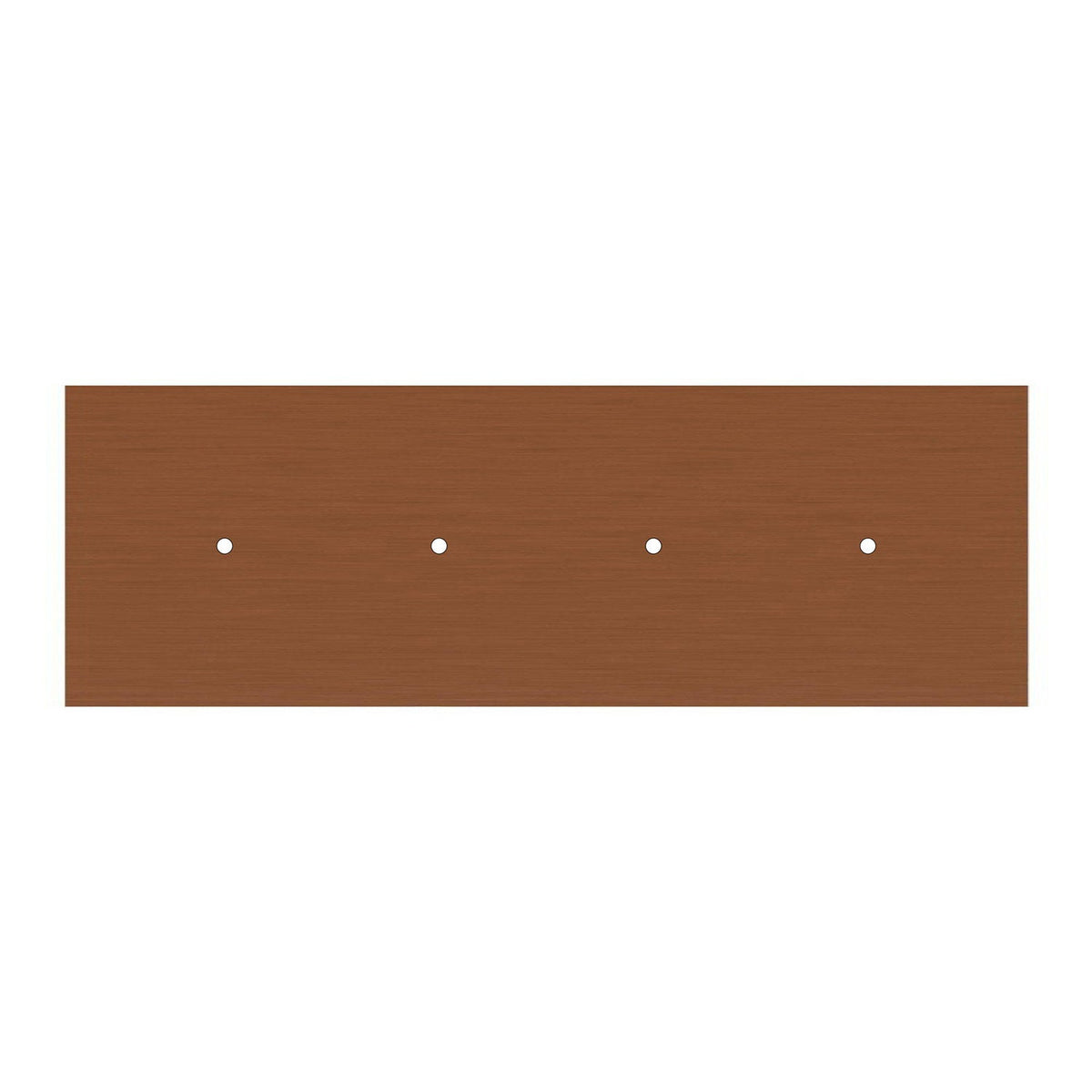 Rosone XXL Rose-One rettangolare a 4 fori in linea e 6 fori laterali, dimensioni 675 x 225 mm - Dibond Rame satinato Bianco
