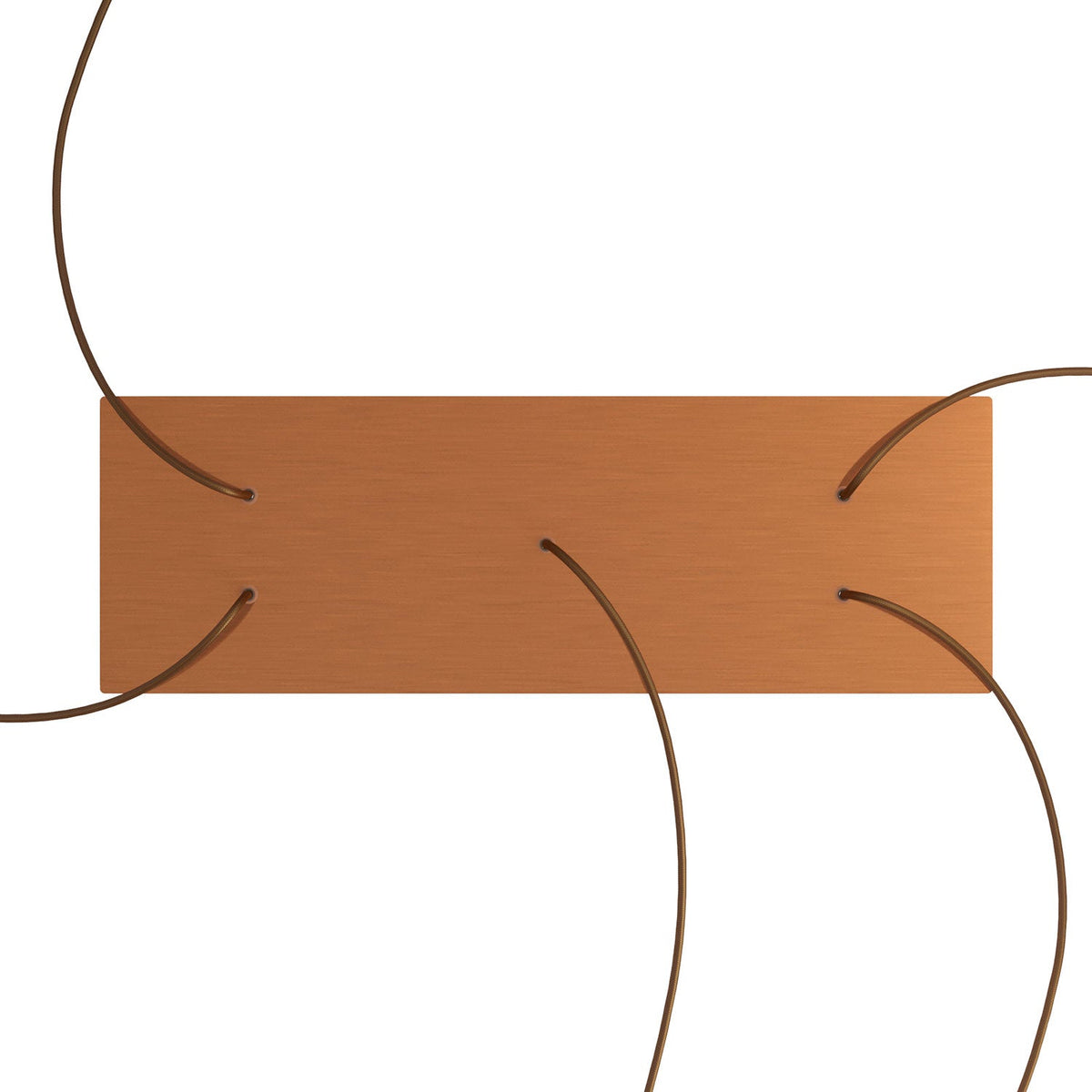 Rosone XXL Rose-One rettangolare a 5 fori e 6 fori laterali, dimensioni 675 x 225 mm - Dibond Rame satinato Bianco