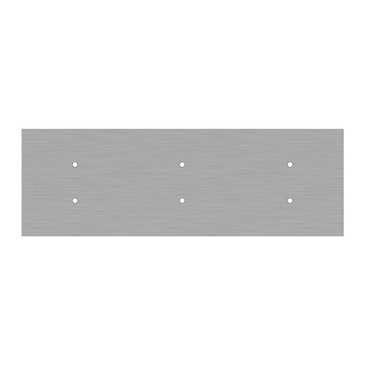 Rosone XXL Rose-One rettangolare a 6 fori e 6 fori laterali, dimensioni 675 x 225 mm - Dibond Acciaio satinato Bianco