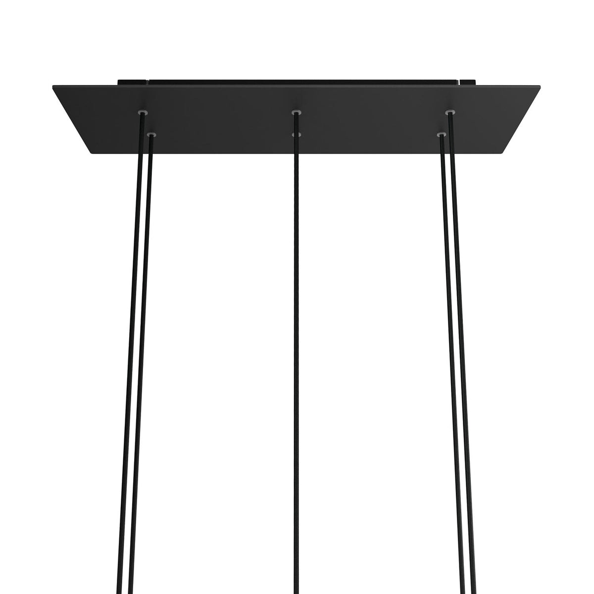Rosone XXL Rose-One rettangolare a 6 fori e 6 fori laterali, dimensioni 675 x 225 mm - Dibond Nero opaco Nero