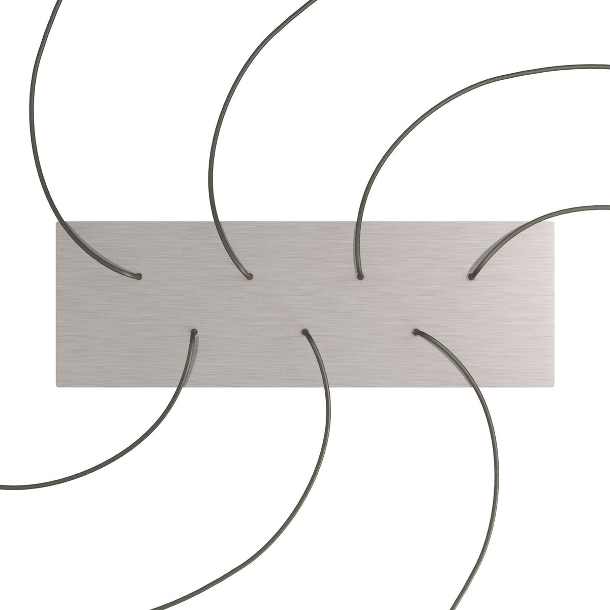 Rosone XXL Rose-One rettangolare a 7 fori e 6 fori laterali, dimensioni 675 x 225 mm - Dibond Acciaio satinato Bianco