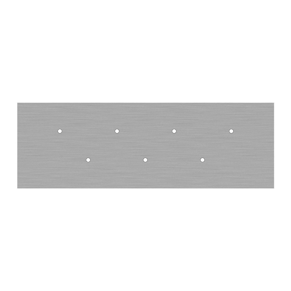 Rosone XXL Rose-One rettangolare a 7 fori e 6 fori laterali, dimensioni 675 x 225 mm - Dibond Acciaio satinato Bianco