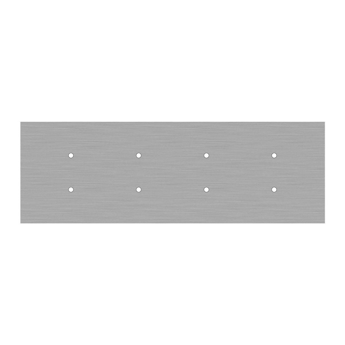 Rosone XXL Rose-One rettangolare a 8 fori e 6 fori laterali, dimensioni 675 x 225 mm - Dibond Acciaio satinato Bianco