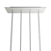 Rosone XXL Rose-One rettangolare a 8 fori e 6 fori laterali, dimensioni 675 x 225 mm - Dibond Bianco opaco Bianco
