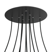 Rosone XXL Rose-One rotondo, diametro 400 mm con 10 fori e 4 fori laterali - Nero opaco Bianco