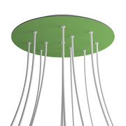 Rosone XXL Rose-One rotondo, diametro 400 mm con 12 fori e 4 fori laterali - Verde prato Bianco