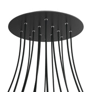Rosone XXL Rose-One rotondo, diametro 400 mm con 14 fori e 4 fori laterali - Nero opaco Bianco