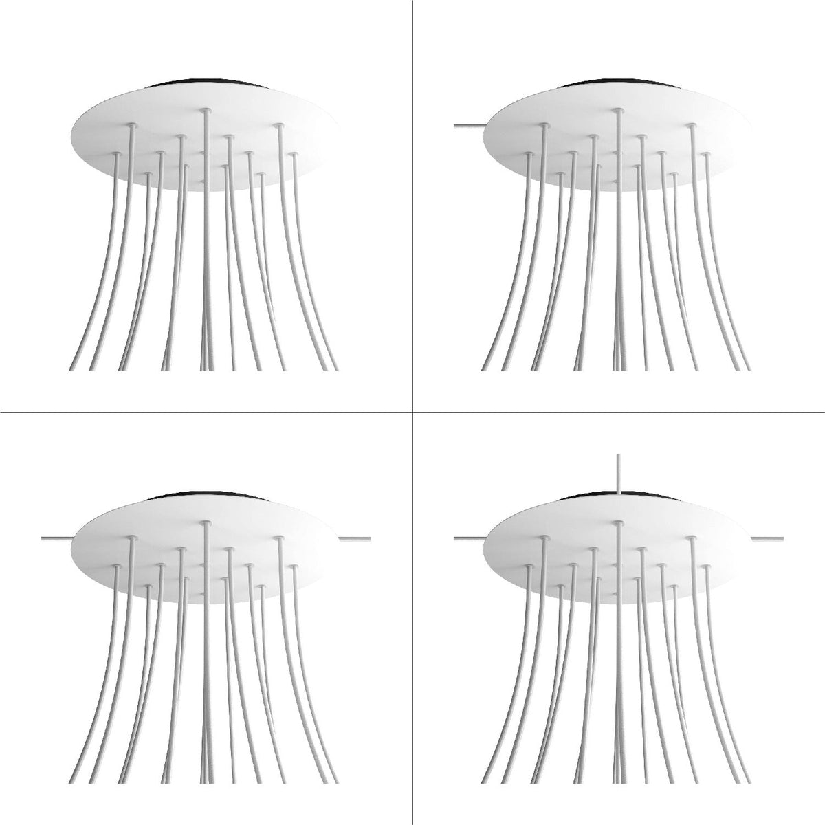 Rosone XXL Rose-One rotondo, diametro 400 mm con 15 fori e 4 fori laterali - Mostarda Nero
