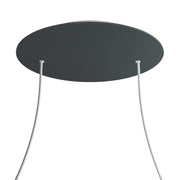 Rosone XXL Rose-One rotondo, diametro 400 mm con 2 fori e 4 fori laterali - Antracite Bianco