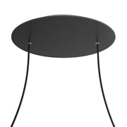 Rosone XXL Rose-One rotondo, diametro 400 mm con 2 fori e 4 fori laterali - Nero opaco Bianco