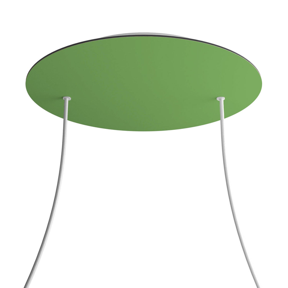 Rosone XXL Rose-One rotondo, diametro 400 mm con 2 fori e 4 fori laterali - Verde prato Bianco