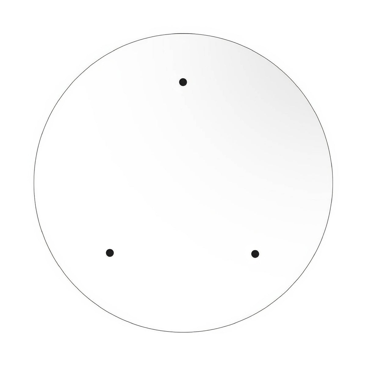 Rosone XXL Rose-One rotondo, diametro 400 mm con 3 fori e 4 fori laterali - Bianco opaco Bianco