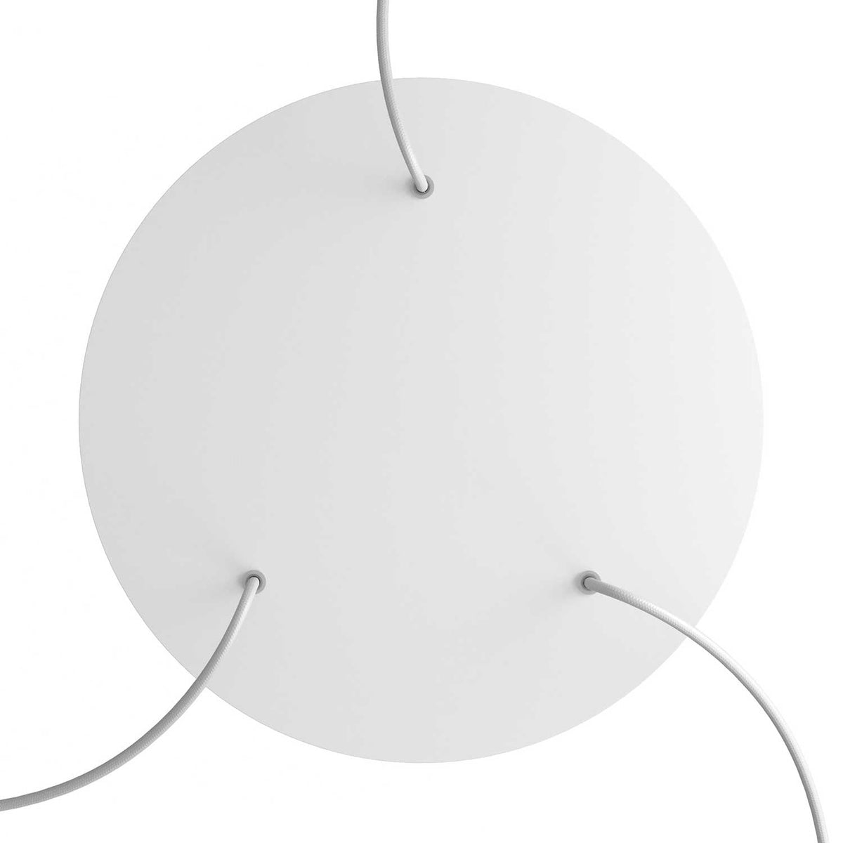 Rosone XXL Rose-One rotondo, diametro 400 mm con 3 fori e 4 fori laterali - Bianco opaco Bianco