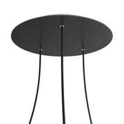 Rosone XXL Rose-One rotondo, diametro 400 mm con 3 fori e 4 fori laterali - Nero opaco Bianco