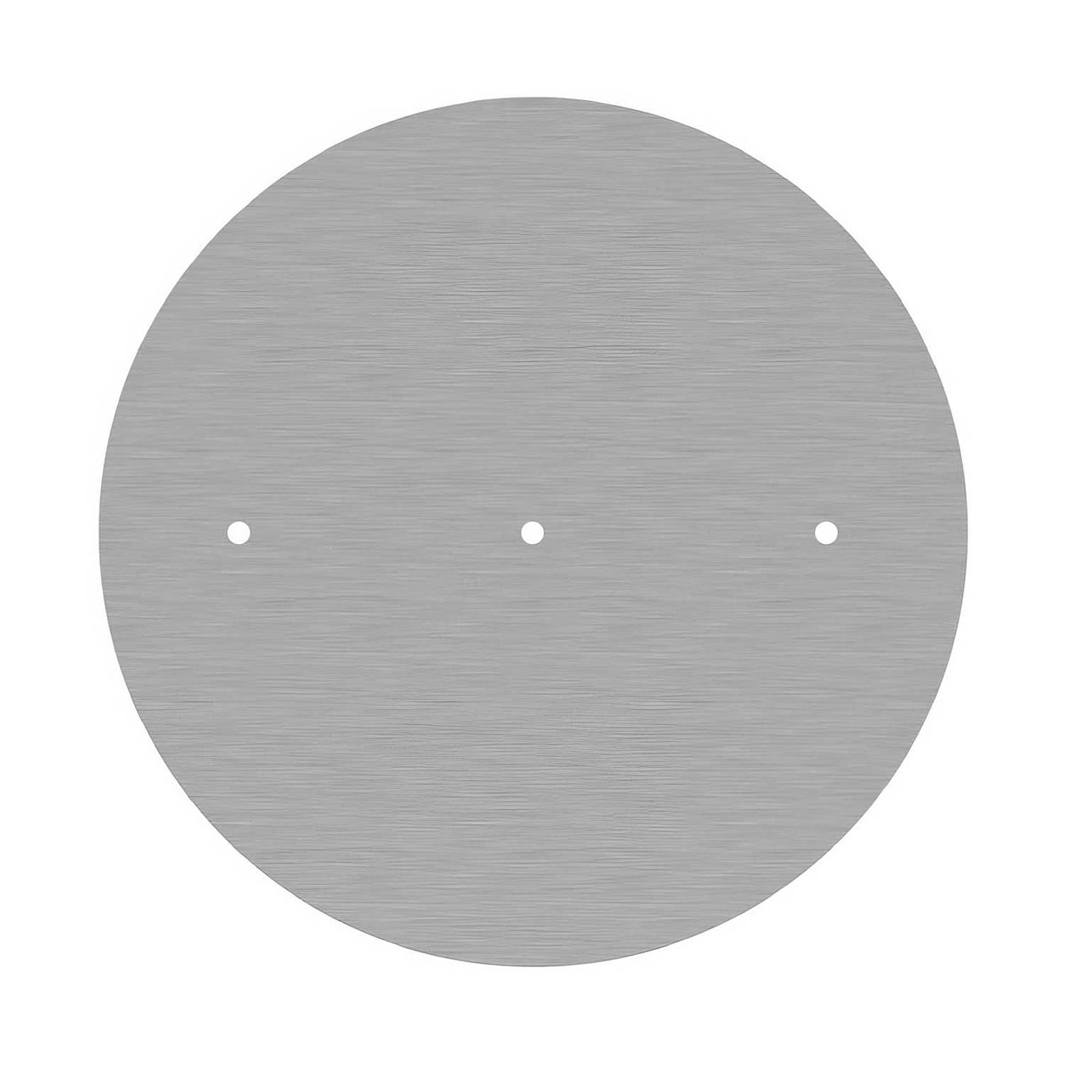 Rosone XXL Rose-One rotondo, diametro 400 mm con 3 fori in linea e 4 fori laterali - Dibond Acciaio satinato Bianco