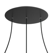 Rosone XXL Rose-One rotondo, diametro 400 mm con 3 fori in linea e 4 fori laterali - Nero opaco Bianco