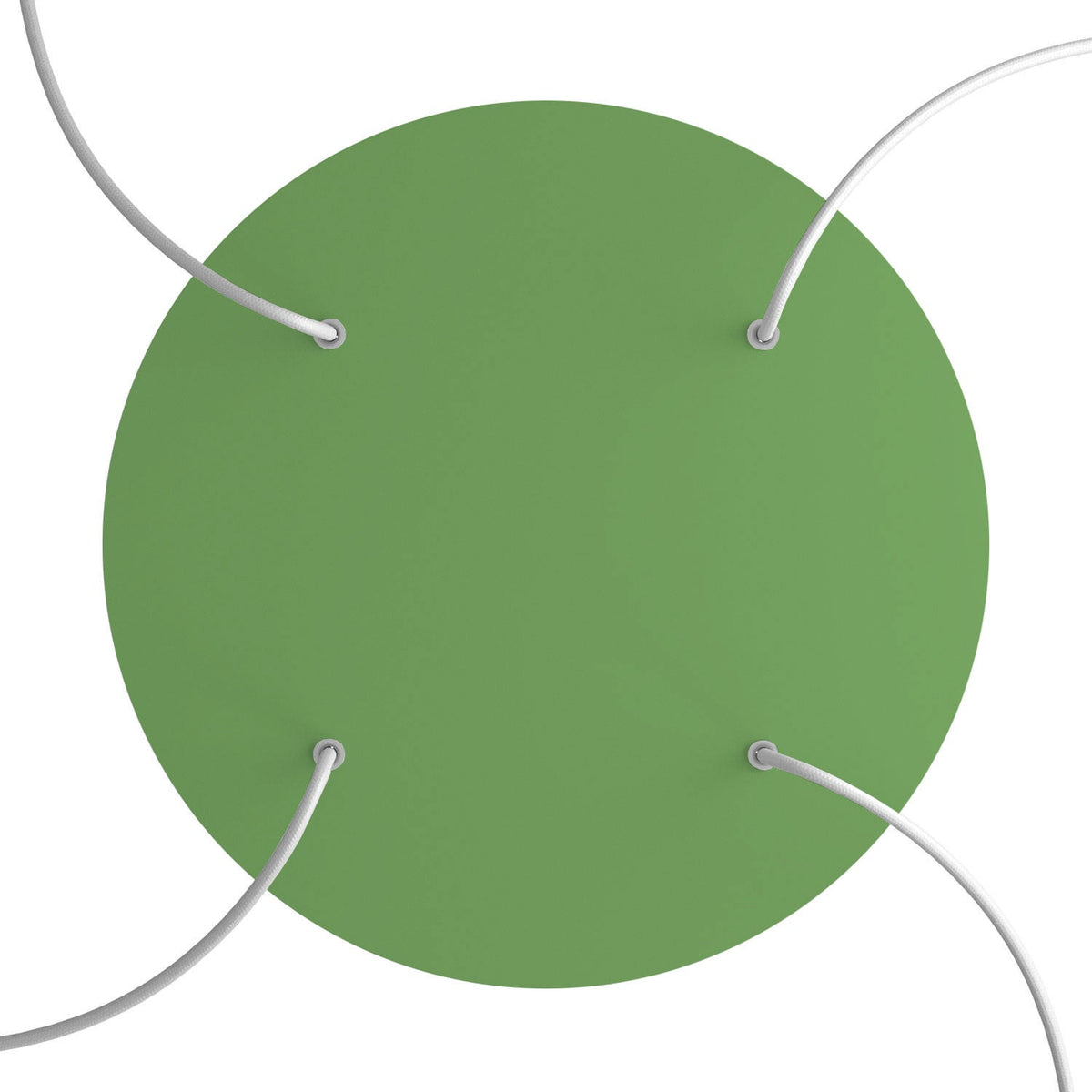 Rosone XXL Rose-One rotondo, diametro 400 mm con 4 fori e 4 fori laterali - Verde prato Bianco