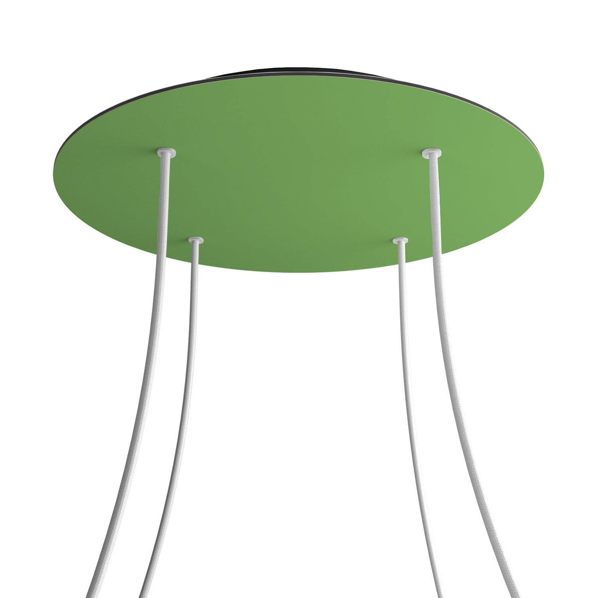 Rosone XXL Rose-One rotondo, diametro 400 mm con 4 fori e 4 fori laterali - Verde prato Nero