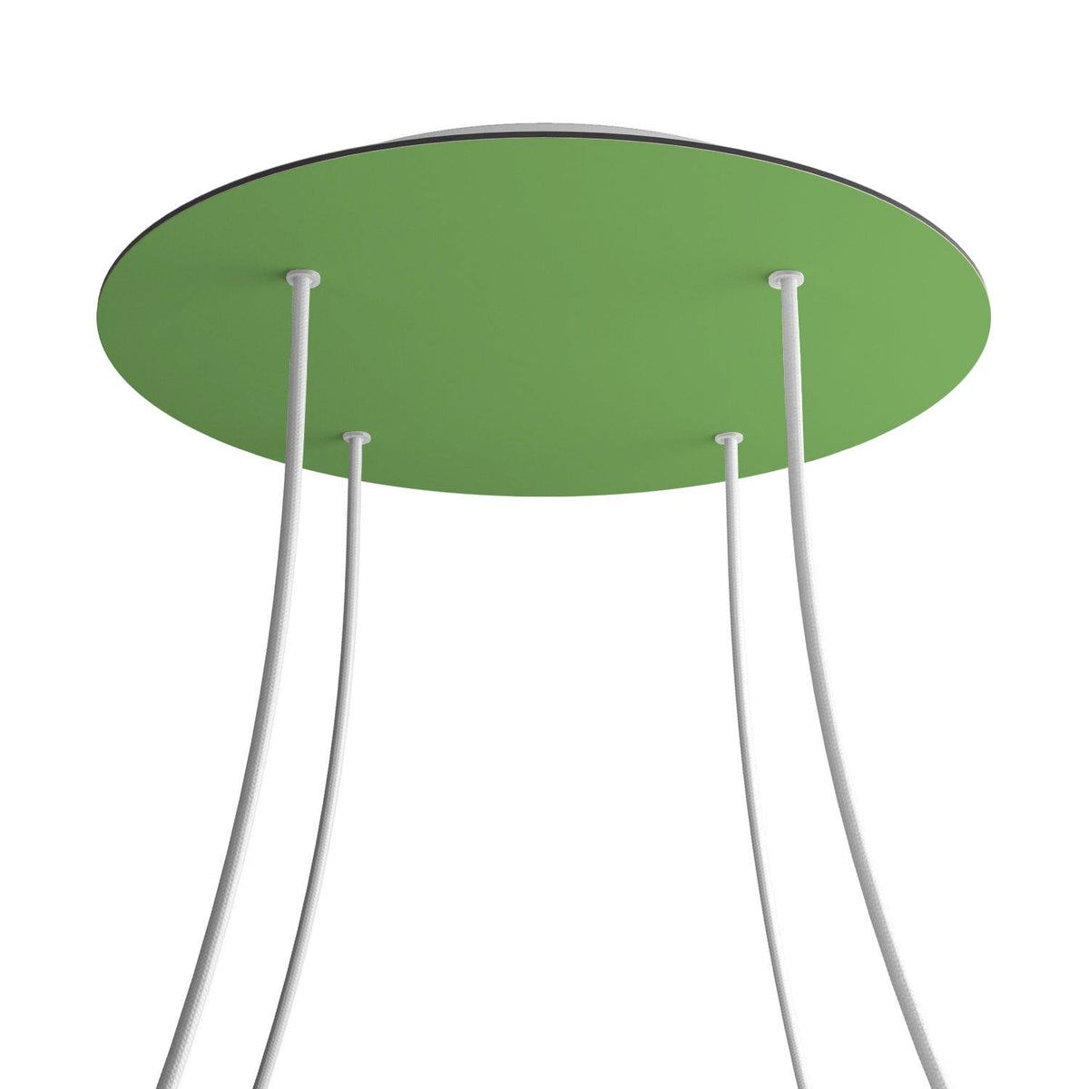 Rosone XXL Rose-One rotondo, diametro 400 mm con 4 fori e 4 fori laterali - Verde prato Bianco