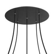 Rosone XXL Rose-One rotondo, diametro 400 mm con 5 fori e 4 fori laterali - Nero opaco Bianco