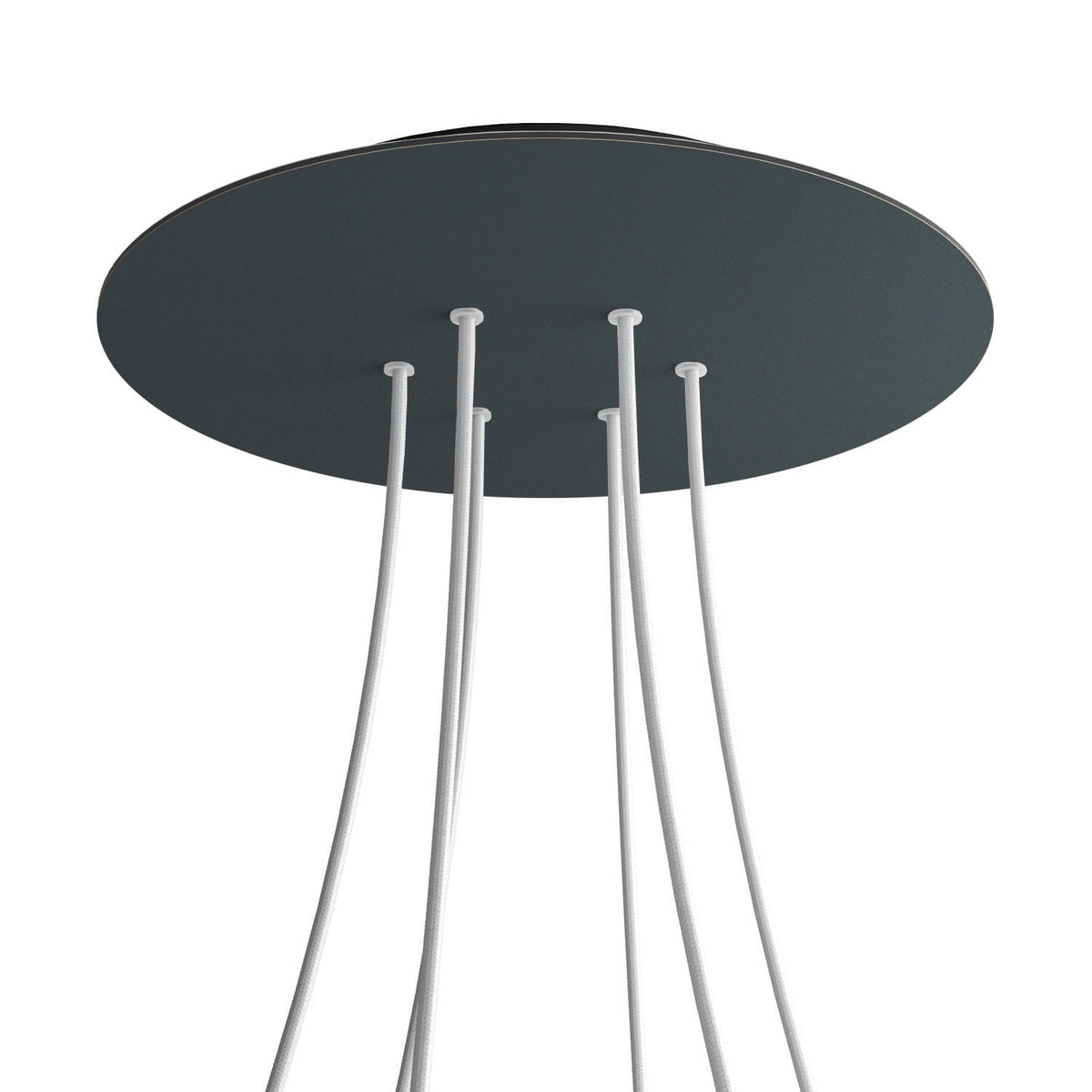 Rosone XXL Rose-One rotondo, diametro 400 mm con 6 fori e 4 fori laterali - Antracite Nero