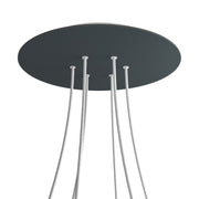 Rosone XXL Rose-One rotondo, diametro 400 mm con 6 fori e 4 fori laterali - Antracite Bianco
