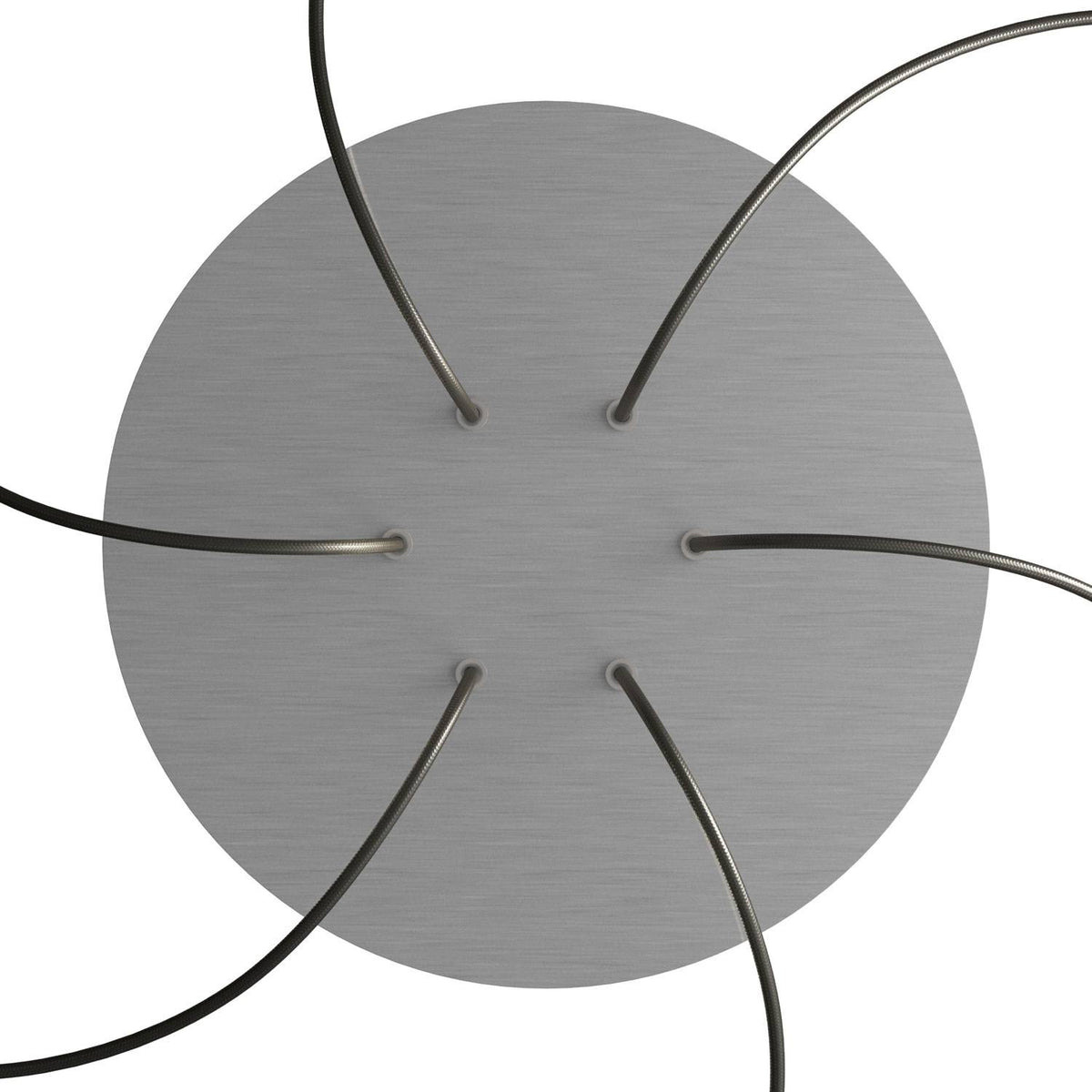 Rosone XXL Rose-One rotondo, diametro 400 mm con 6 fori e 4 fori laterali - Dibond Acciaio satinato Bianco