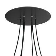 Rosone XXL Rose-One rotondo, diametro 400 mm con 6 fori e 4 fori laterali - Nero opaco Bianco