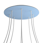 Rosone XXL Rose-One rotondo, diametro 400 mm con 8 fori e 4 fori laterali - Blu carta da zucchero Bianco