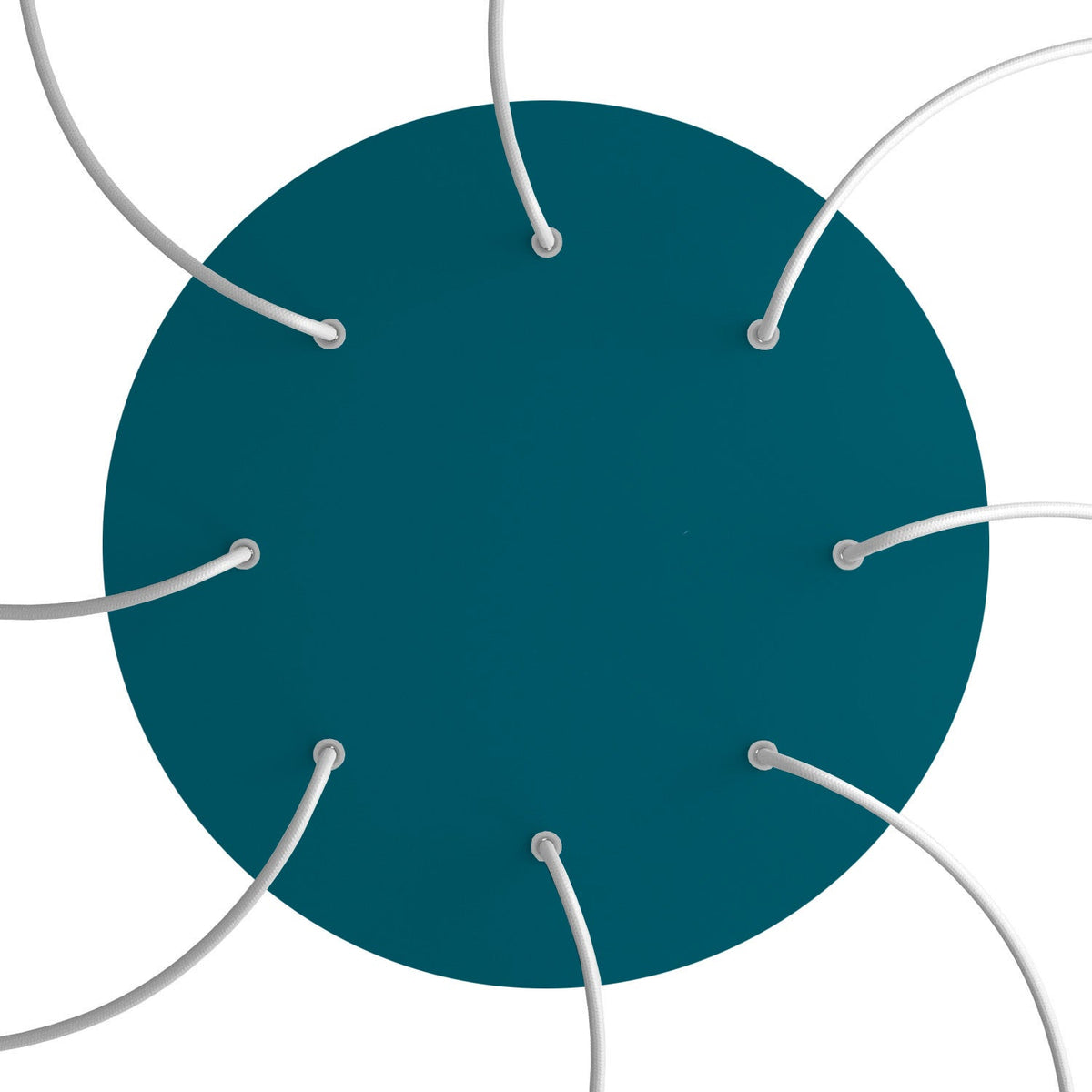 Rosone XXL Rose-One rotondo, diametro 400 mm con 8 fori e 4 fori laterali - Petrolio Bianco