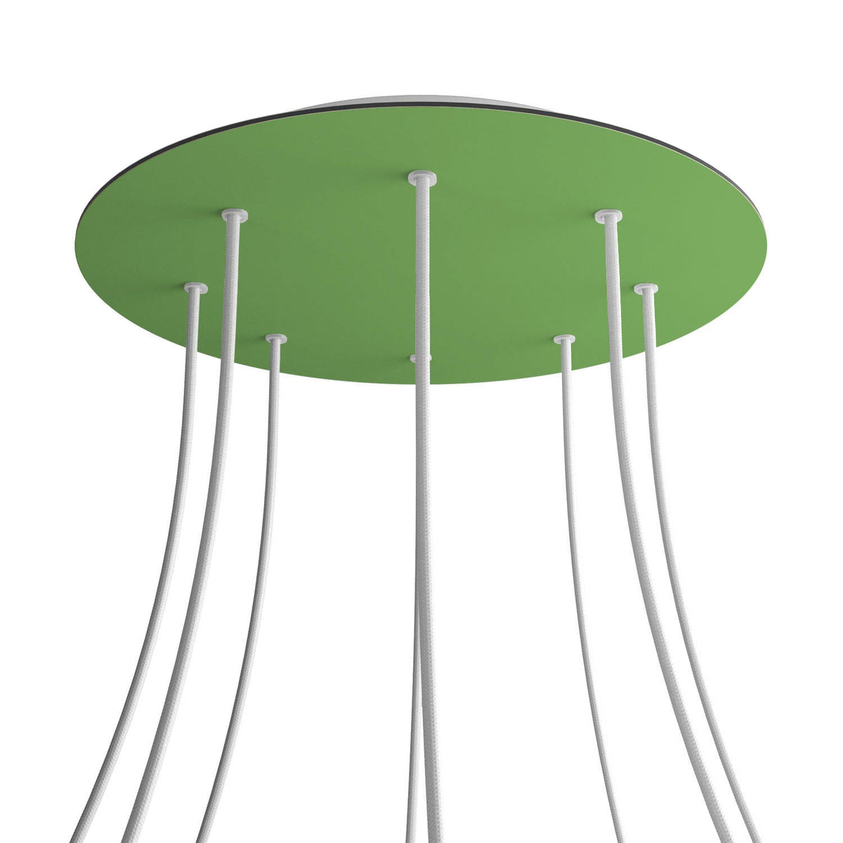 Rosone XXL Rose-One rotondo, diametro 400 mm con 8 fori e 4 fori laterali - Verde prato Bianco