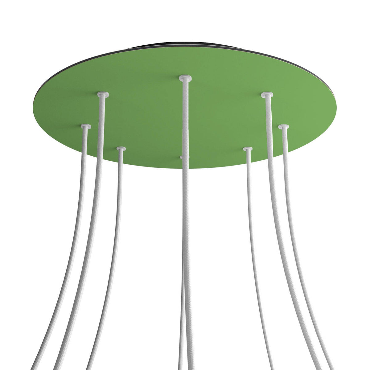 Rosone XXL Rose-One rotondo, diametro 400 mm con 8 fori e 4 fori laterali - Verde prato Nero