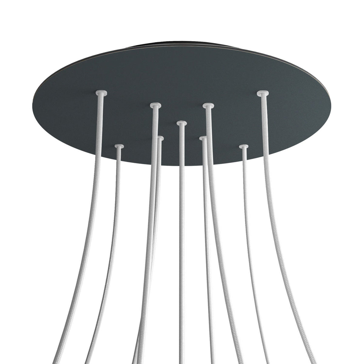 Rosone XXL Rose-One rotondo, diametro 400 mm con 9 fori a X e 4 fori laterali - Antracite Nero